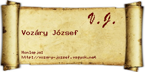 Vozáry József névjegykártya